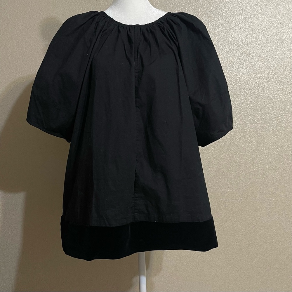 Old Navy Bubble-Sleeve Poplin Black‎ top Blouse - Picture 5 of 16